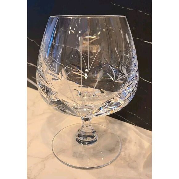 Mikasa Vintage Petit Points Slovenia Crystal Brandy Snifter Cognac Glasses 4 EUC - Picture 6 of 8